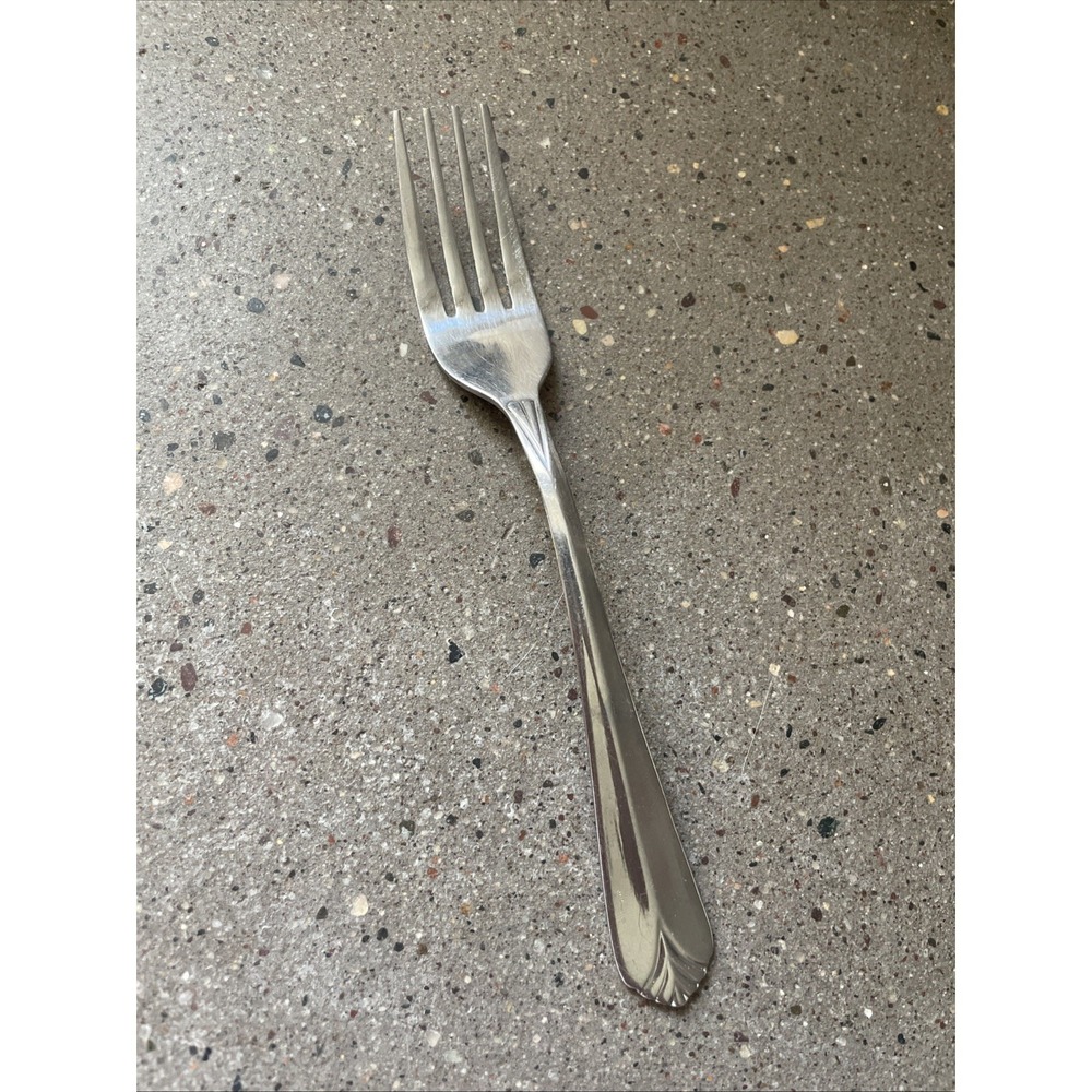 Cambridge Stainless KARLA KRYSTEN Inverted V Lines Plume SALAD FORK 7.25"‎